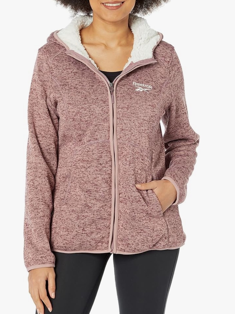 Reebok Girl’s Mauve Zip Sherpa Hoodie